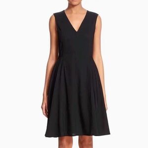 THEORY | BLACK LINEN KALSINGTON FIT & FLARE DRESS SIZE 0